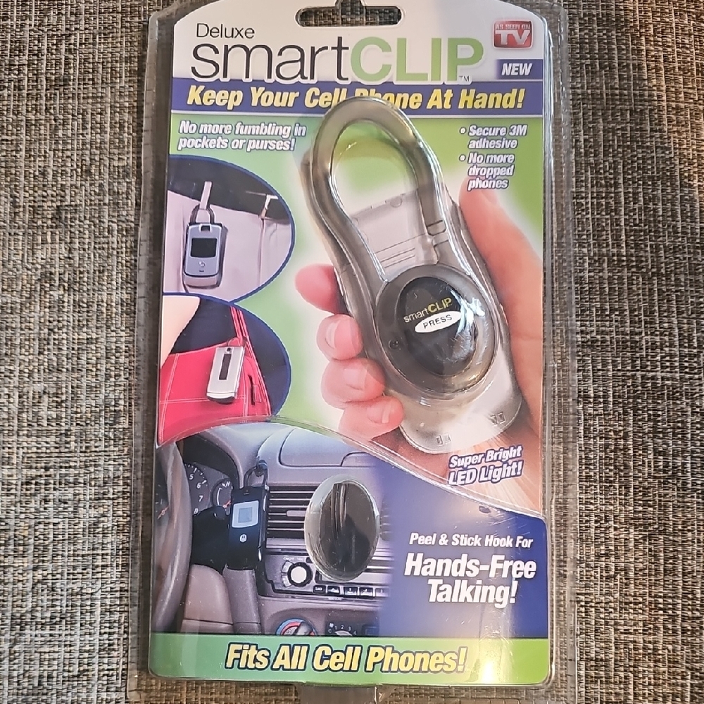 As Seen On TV NEW Deluxe Cell Phone Smart Clip Holder - Silver
